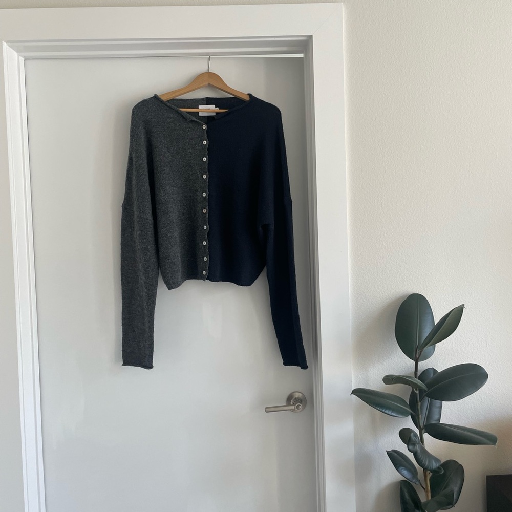 Gray & Navy Cardigan